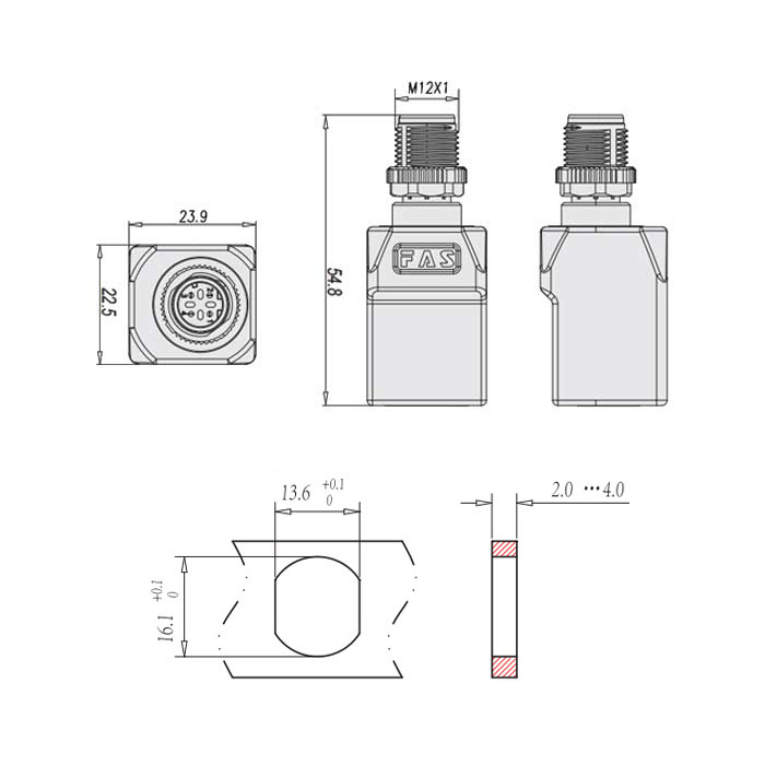 M12 4Pin D-coded 公頭直型轉(zhuǎn)RJ45直角型、0C4ES3